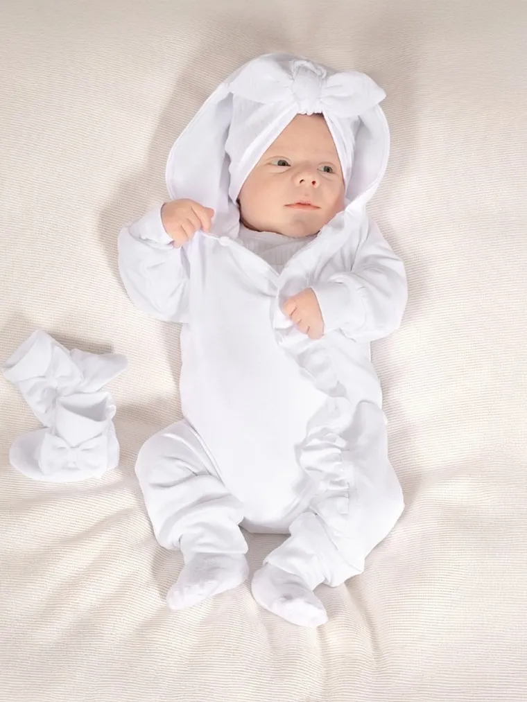 Czapka dziewczęca, biała, Nicol