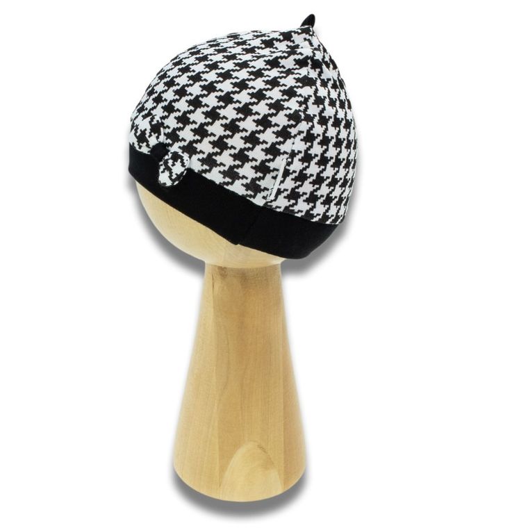 Czapka dziewczęca, biało-czarna, Nicol