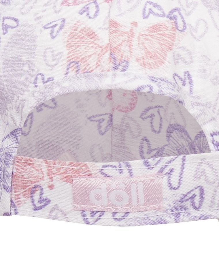 Czapka dziewczęca, fioletowa, serduszka, Döll