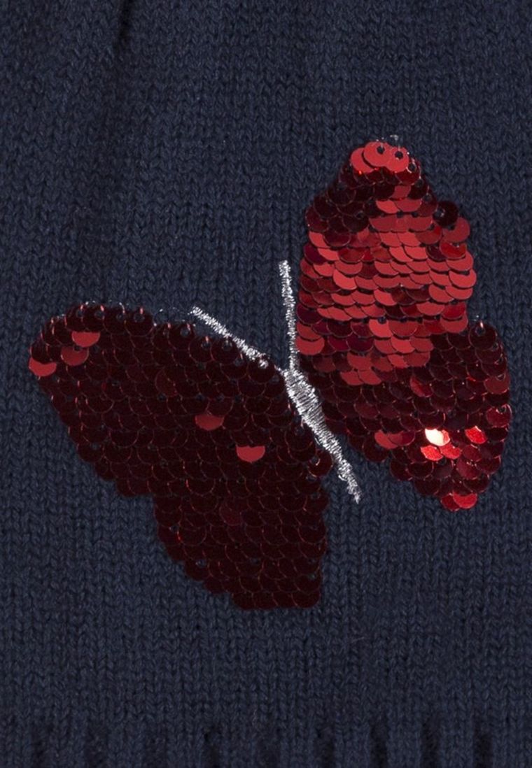 Czapka dziewczęca, granatowa, cekiny, Tom Tailor