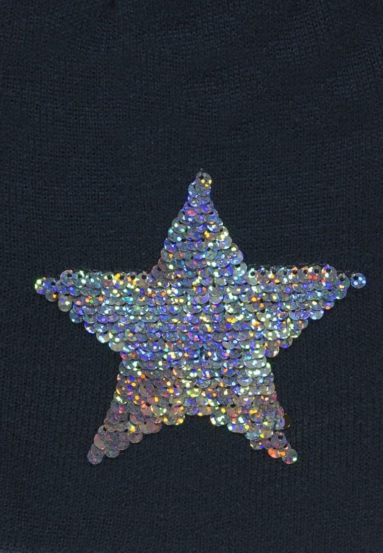 Czapka dziewczęca, granatowa, cekiny, Tom Tailor