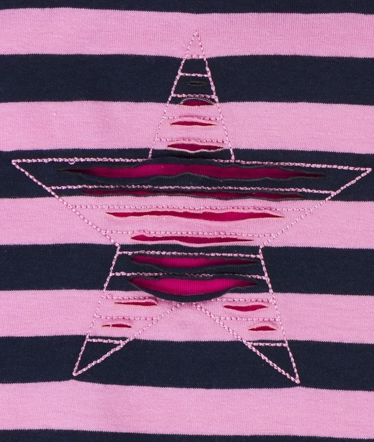 Czapka dziewczęca, różowa, paski, gwiazdka, Döll