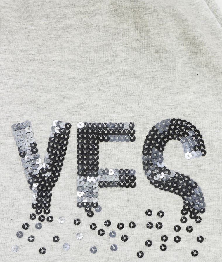 Czapka dziewczęca, szara, cekiny, Yes, Döll