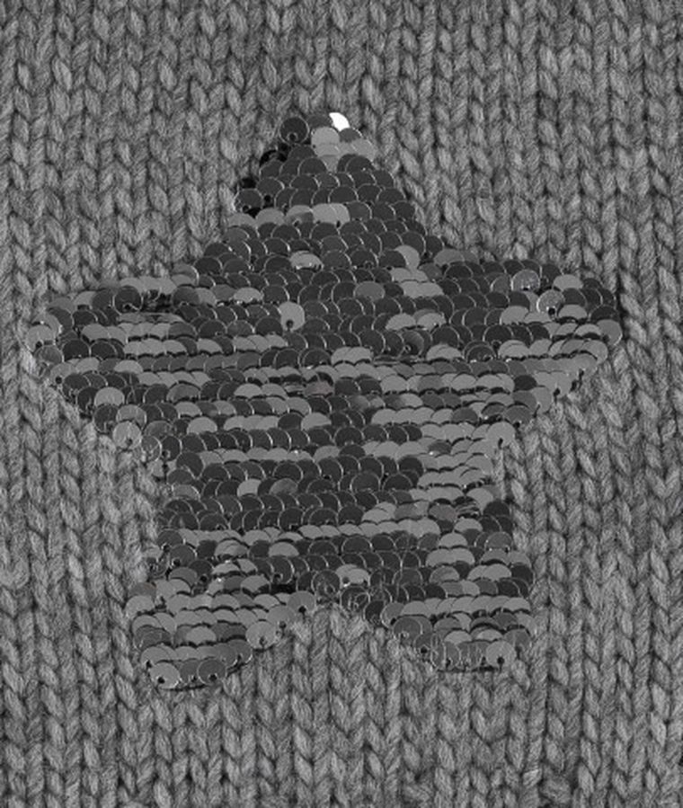 Czapka dziewczęca, szara, dwustronne cekiny, Döll