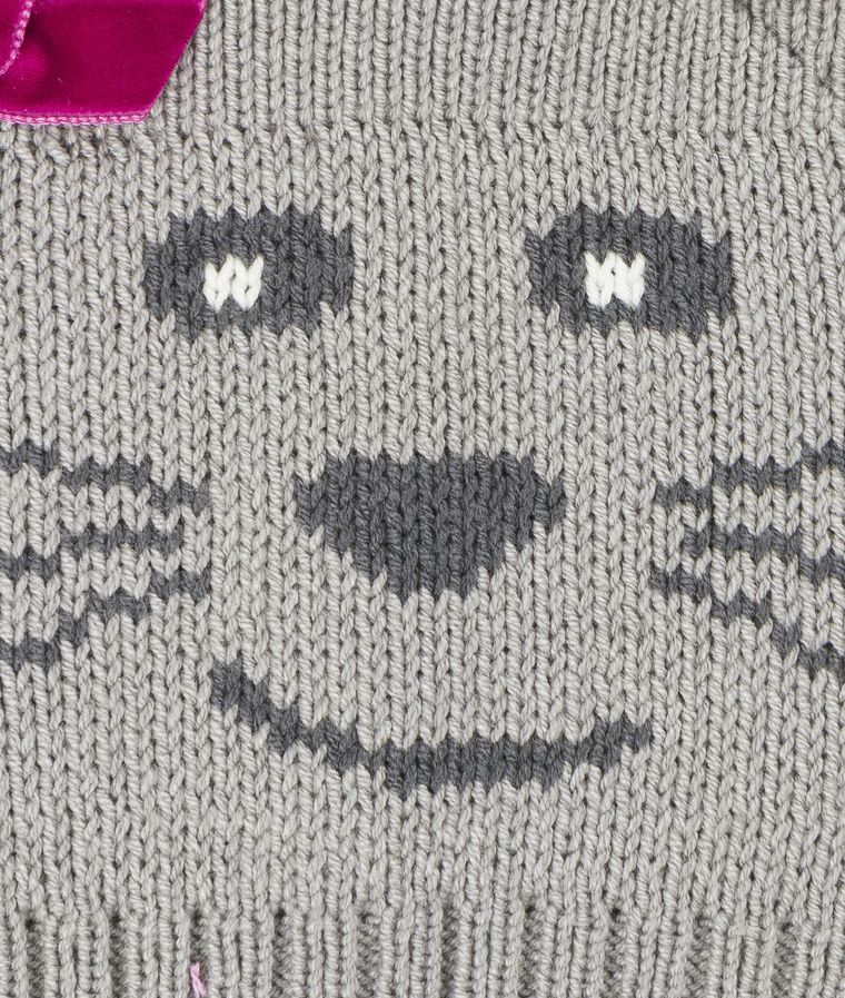 Czapka dziewczęca, szara, kotek, Döll