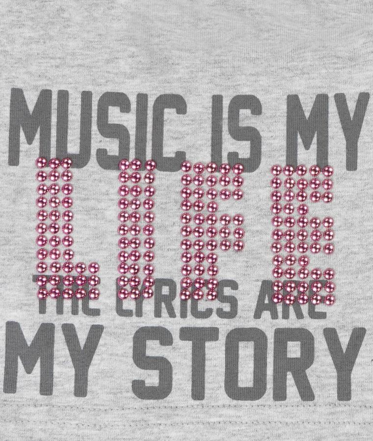 Czapka dziewczęca, szara, Music is my life, Döll