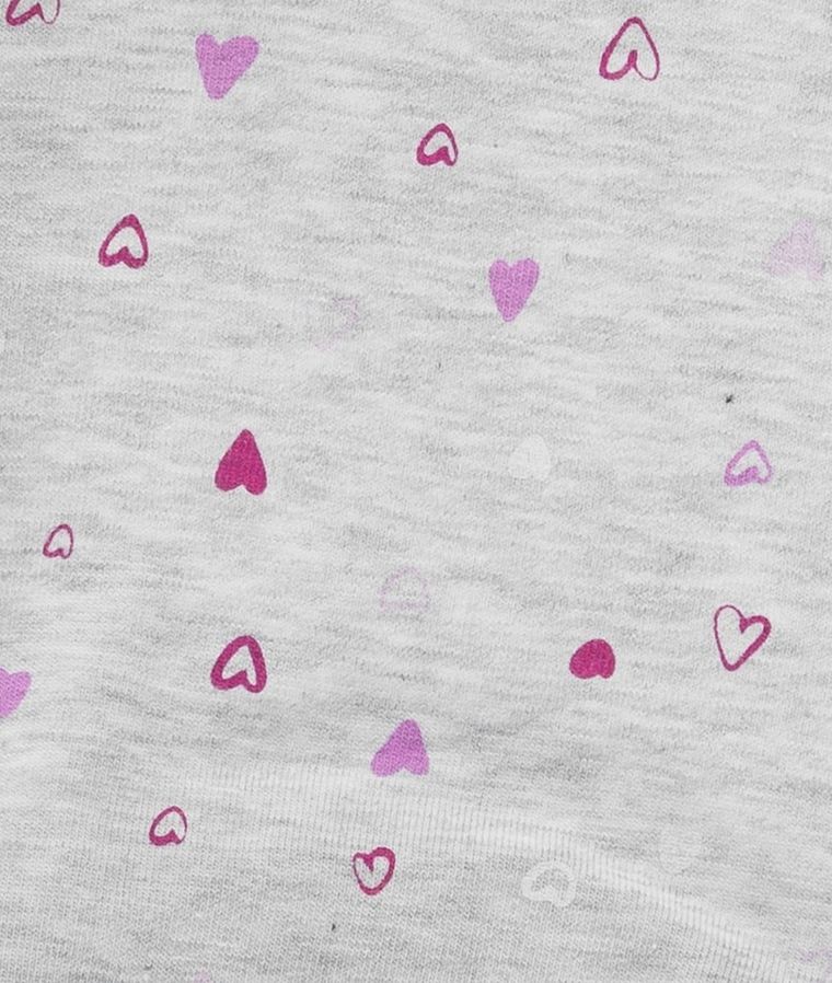 Czapka dziewczęca, szara, serduszka, Döll