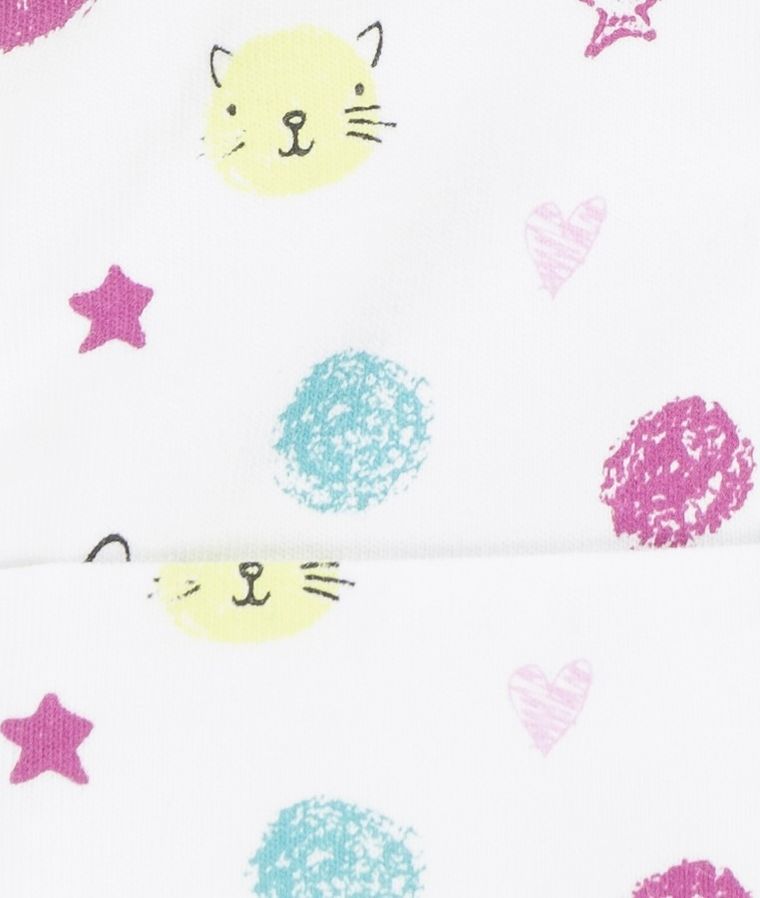 Czapka dziewczęca, wiązana, biała, zwierzątka, Döll