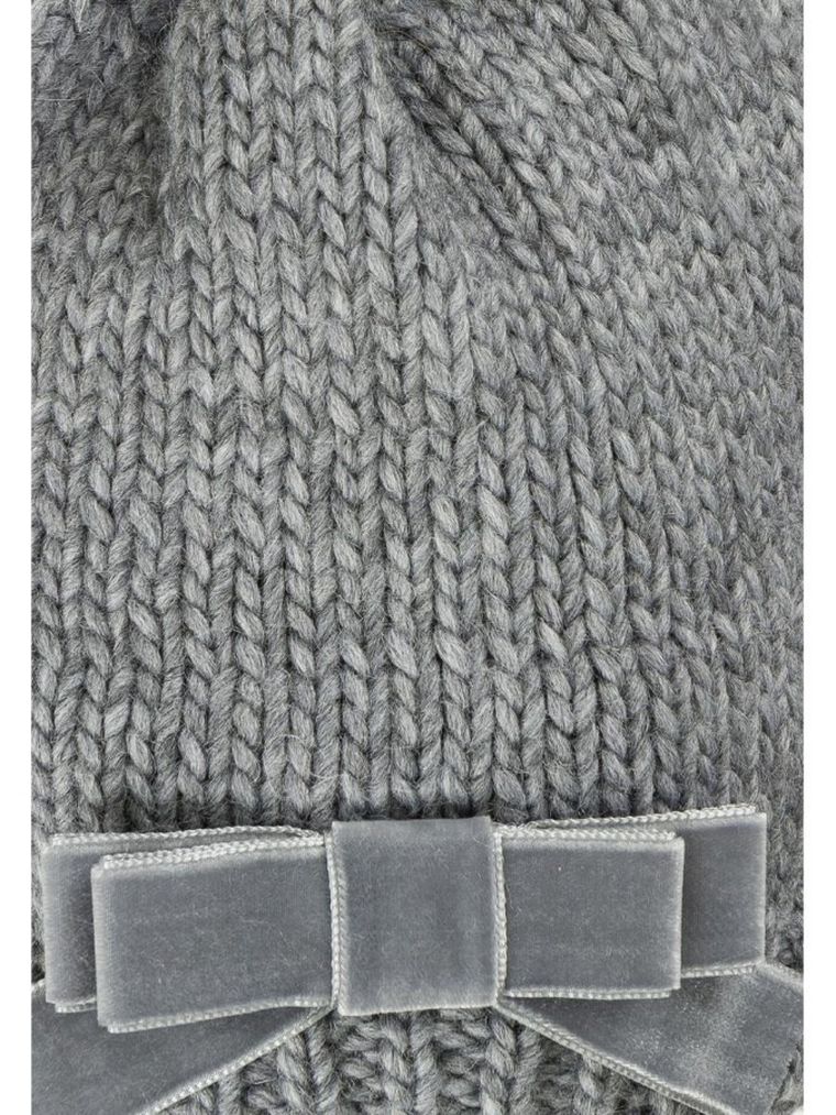 Czapka dziewczęca z pomponem, szara, Döll