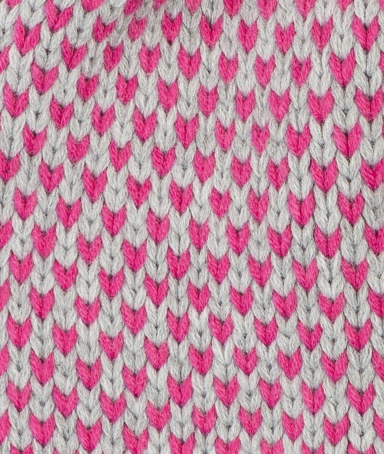 Czapka dziewczęca z pomponem, szaro-różowa, Döll