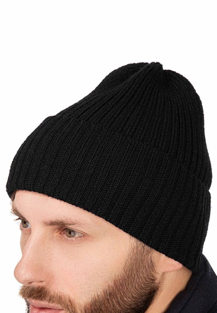 Czapka męska, czarna, Ambra