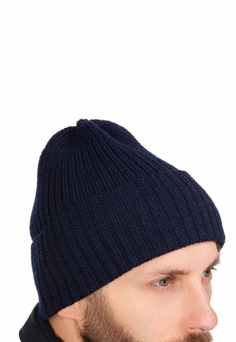 Czapka męska, granatowa, Ambra