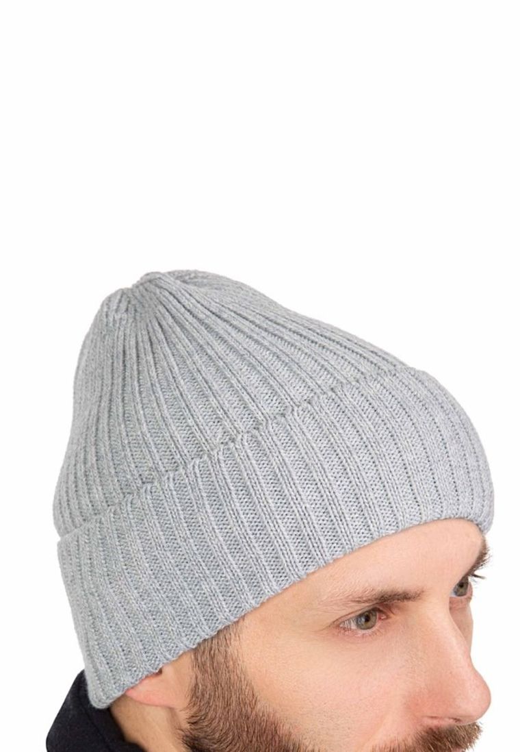 Czapka męska, szara, Ambra