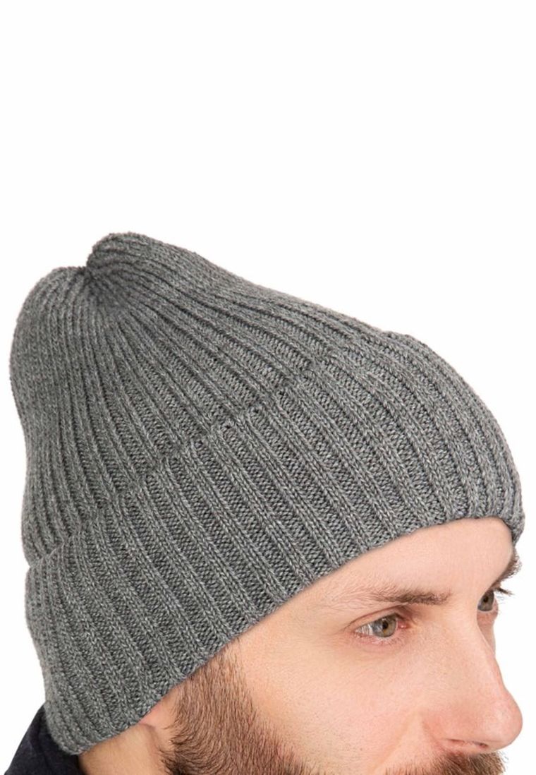 Czapka męska, szara, Ambra