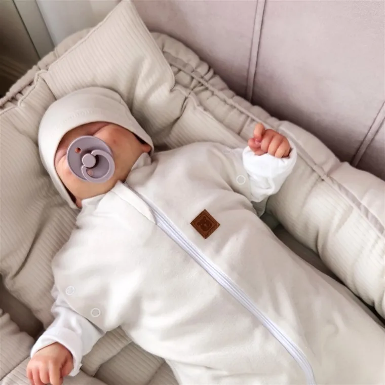 Czapka niemowlęca, beżowa, 2 szt., MimiNu