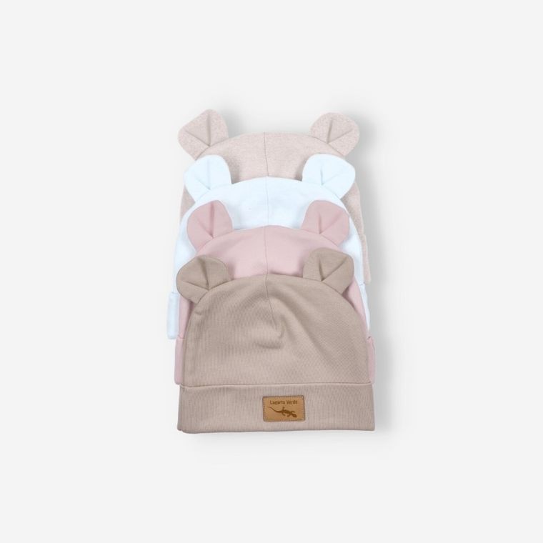 Czapka niemowlęca, ecru, Lagarto Verde