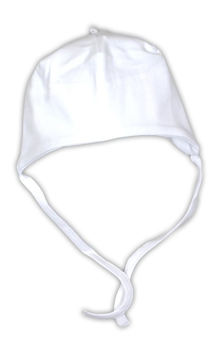 Czapka niemowlęca, wiązana, biała, Nicol