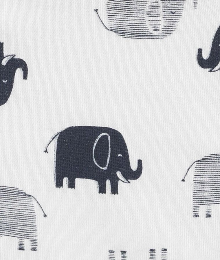 Czapka niemowlęca, wiązana, biała, słonie, Döll