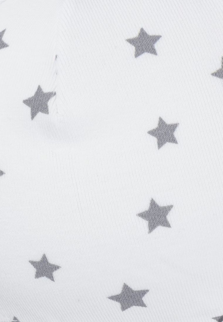 Czapka niemowlęca, wiązana, biała, szare gwiazdki, Döll