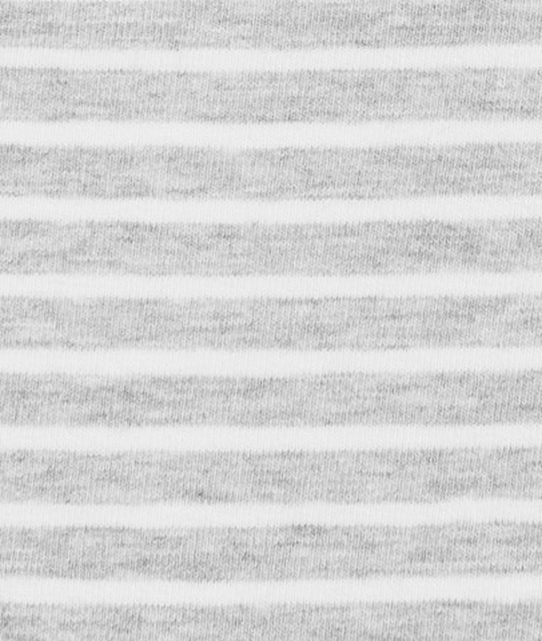 Czapka niemowlęca, wiązana, biało-szara, paski, Döll