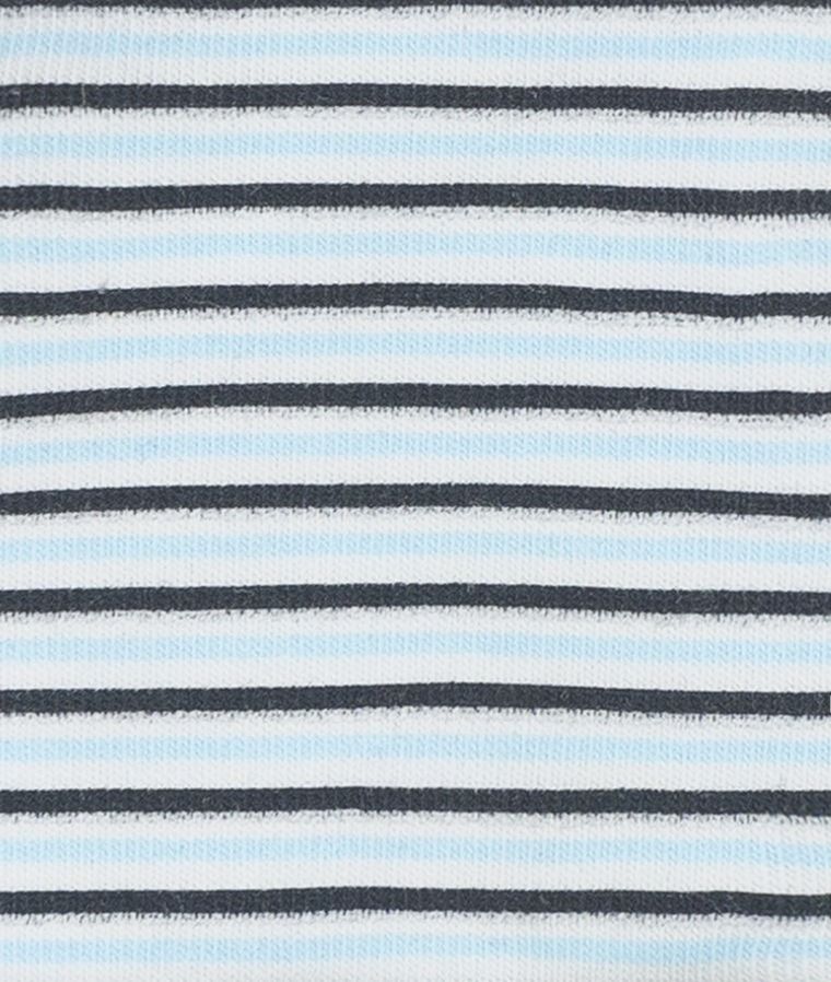 Czapka niemowlęca, wiązana, niebiesko-biała, paski, Döll