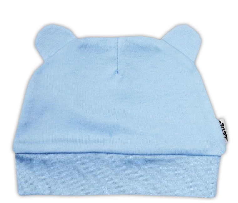 Czapka niemowlęca z uszkami, niebieska, Nicol
