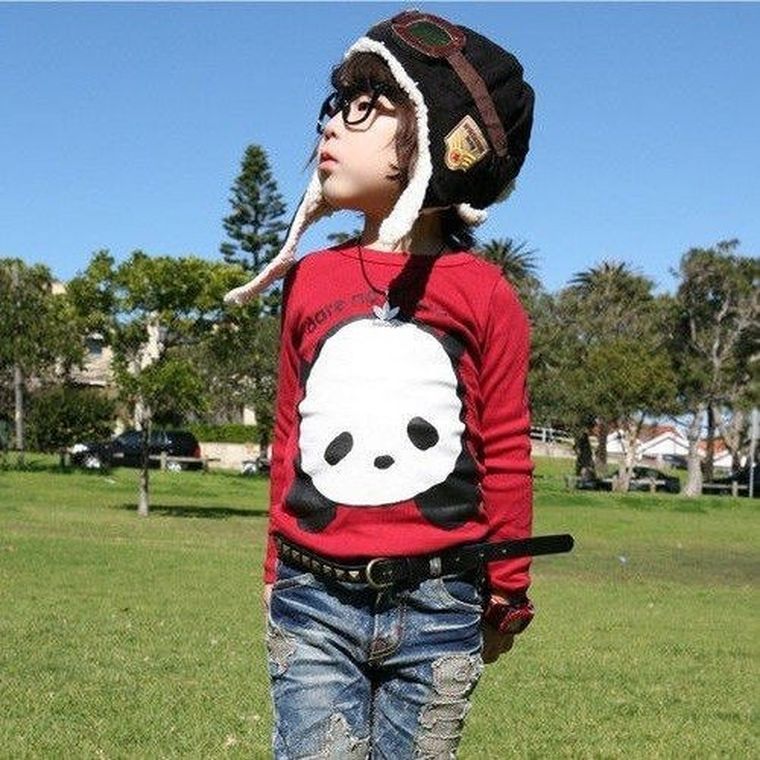 Czapka pilotka dla dzieci, brązowa