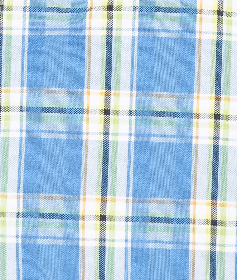 Czapka z chustką chłopięca, niebieska, kratka, Döll