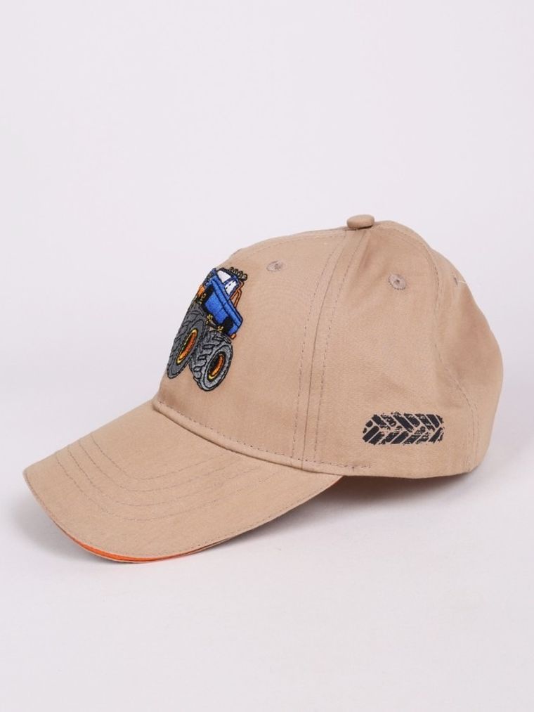 Czapka z daszkiem chłopięca, beżowa, Yoclub