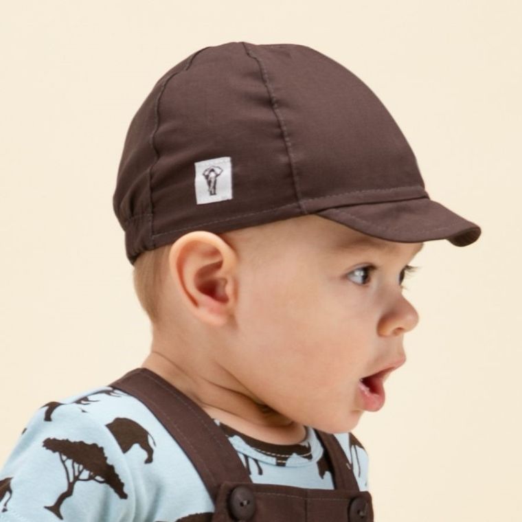 Czapka z daszkiem chłopięca, brązowa, Pinokio