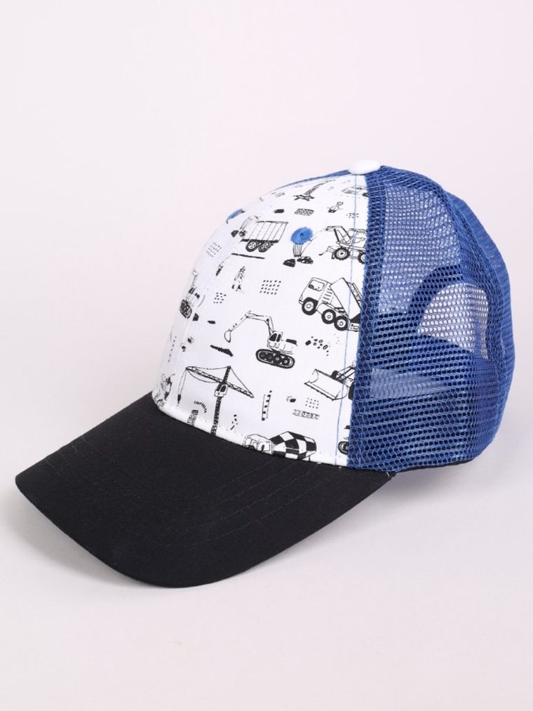 Czapka z daszkiem chłopięca, niebieska, Yoclub