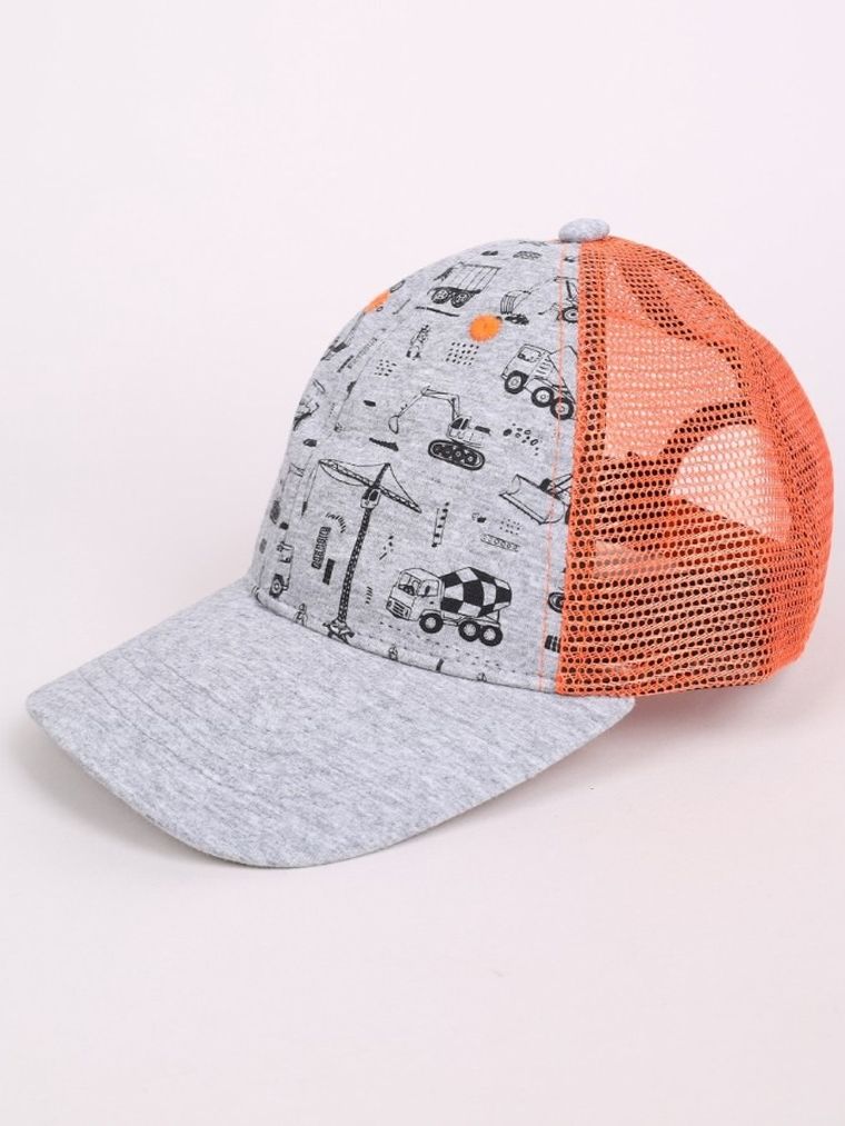 Czapka z daszkiem chłopięca, pomarańczowa, Yoclub