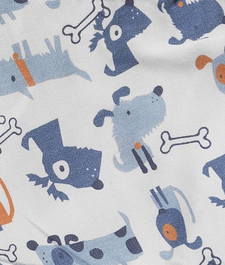 Czapka z daszkiem chłopięca, wiązana, biała, pieski, Döll