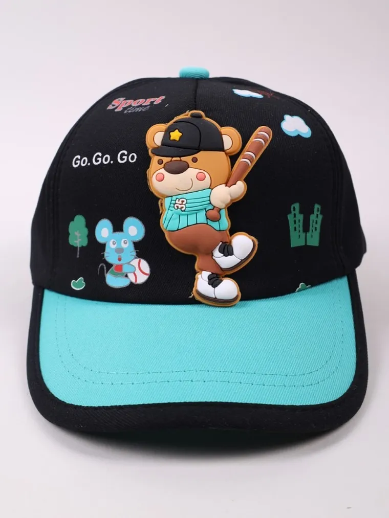 Czapka z daszkiem dziecięca, czarna, Yoclub