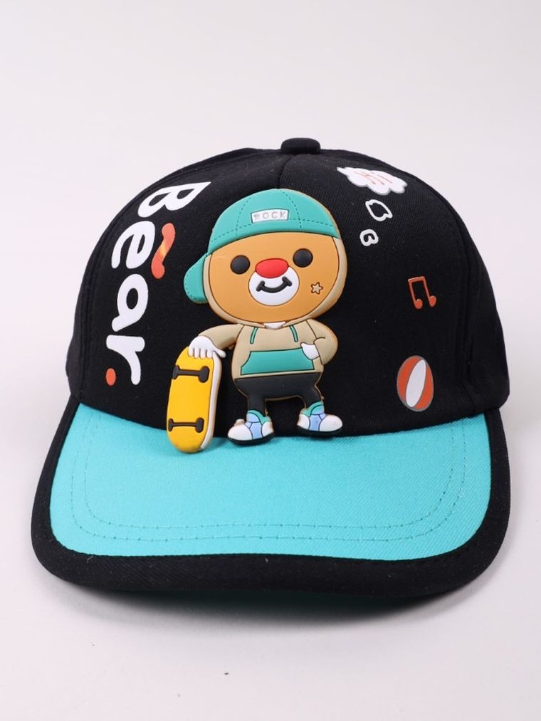 Czapka z daszkiem dziecięca, czarna, Yoclub