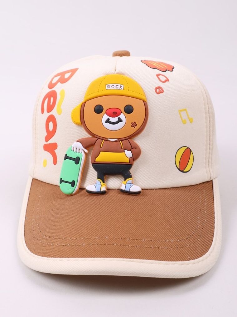 Czapka z daszkiem dziecięca, ecru, Yoclub