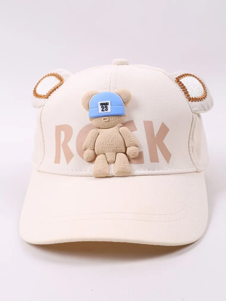 Czapka z daszkiem dziecięca, ecru, Yoclub