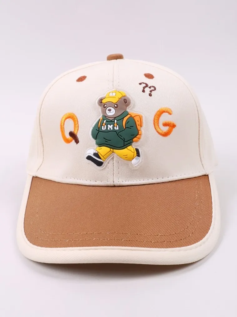 Czapka z daszkiem dziecięca, ecru, Yoclub