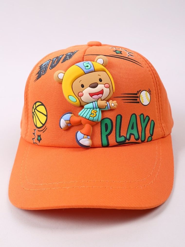 Czapka z daszkiem dziecięca, pomarańczowa, Yoclub