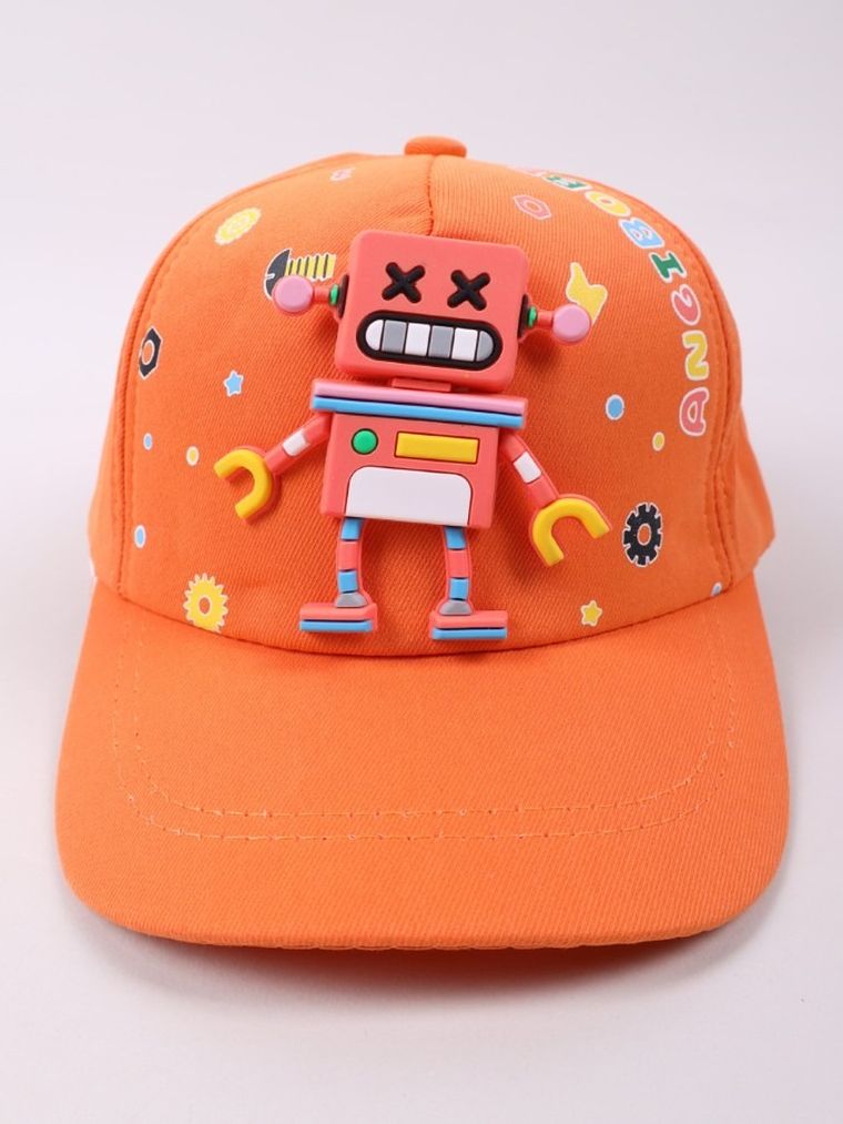 Czapka z daszkiem dziecięca, pomarańczowa, Yoclub