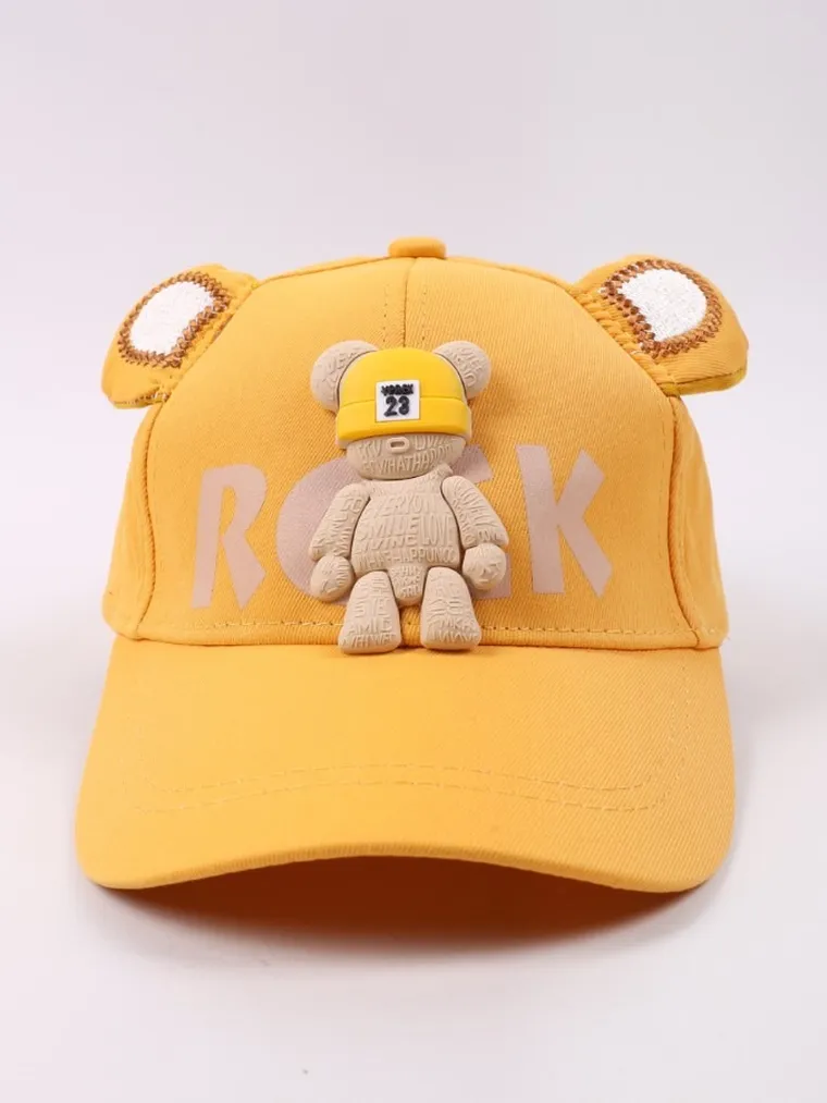 Czapka z daszkiem dziecięca, żółta, Yoclub