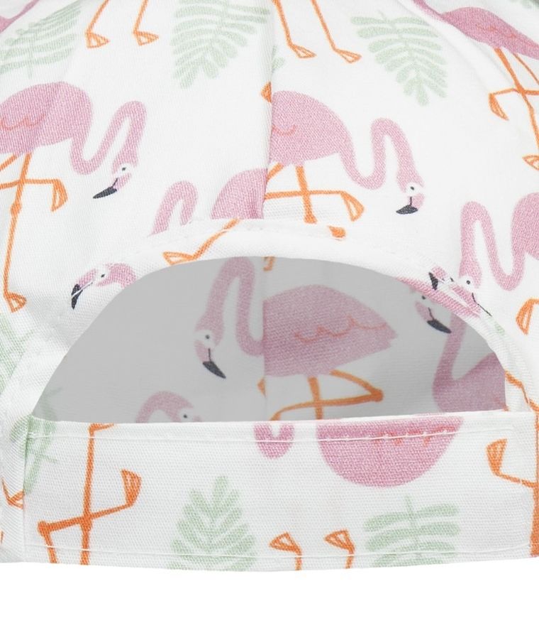 Czapka z daszkiem dziewczęca, biała, flamingi, Döll