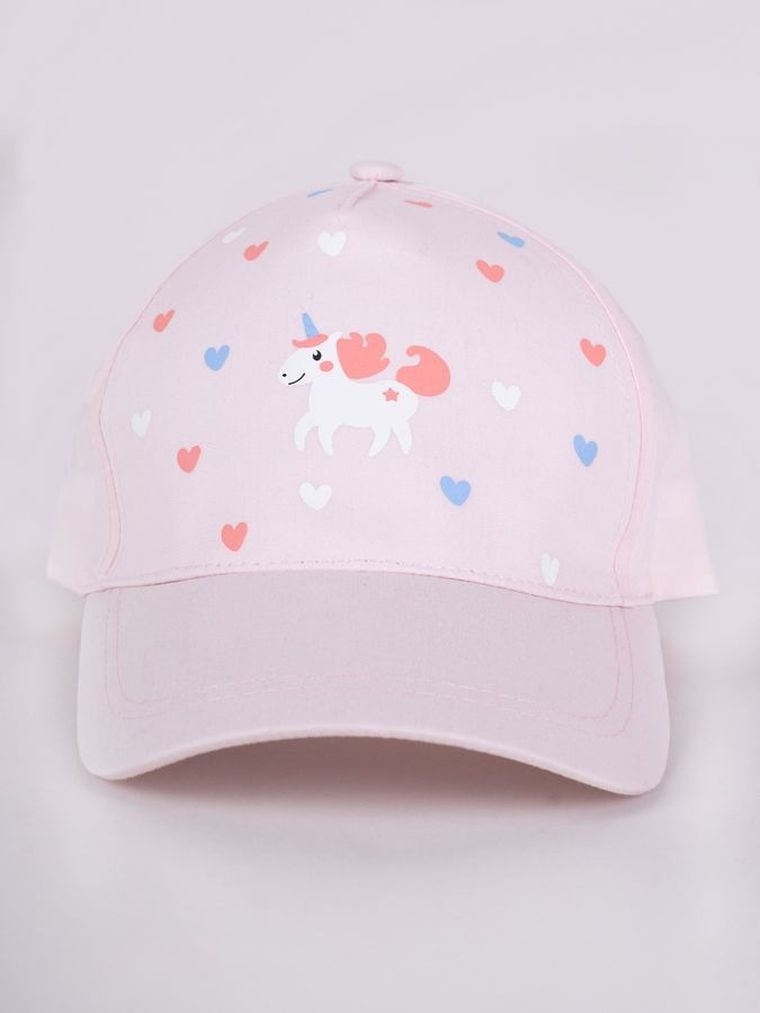 Czapka z daszkiem dziewczęca, różowa, Yoclub