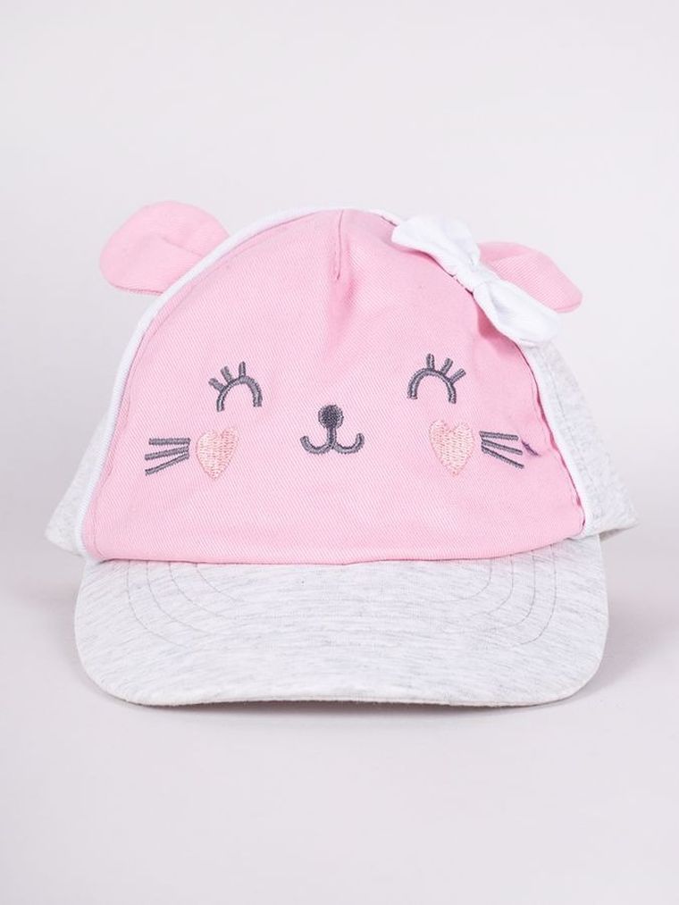 Czapka z daszkiem dziewczęca, szara, Yoclub