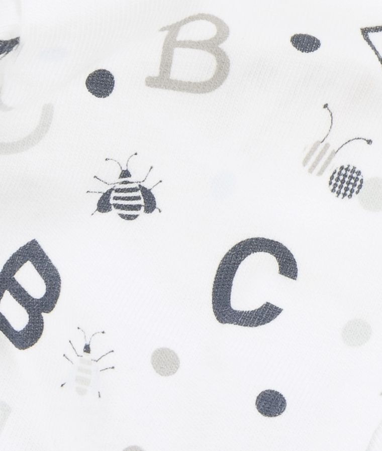 Czapka z daszkiem niemowlęca, wiązana, literki, biała, Döll