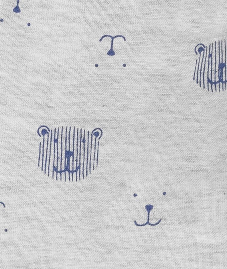 Czapka z daszkiem niemowlęca, wiązana, szara, misie, Döll