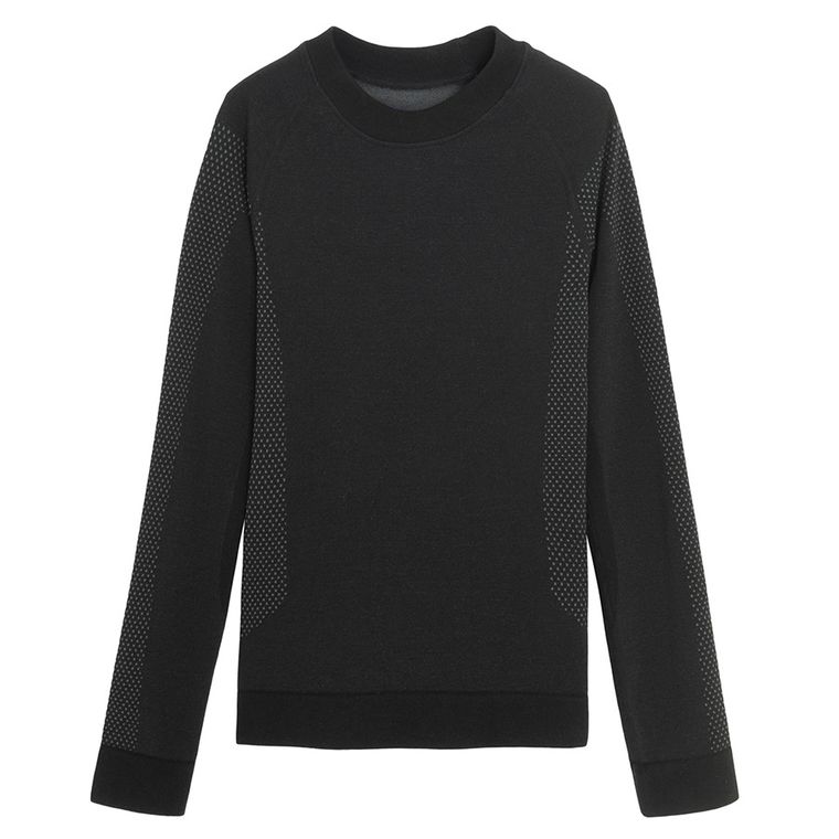 Czarna koszulka termoaktywna z domieszką wełny NOWEAR