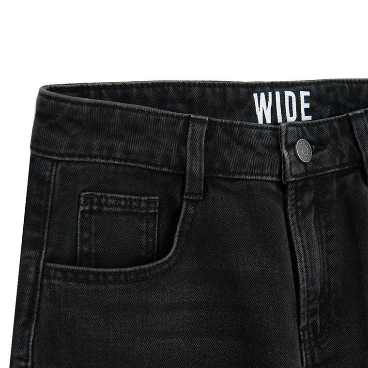 Czarne spodnie jeansowe cargo wide Cool Club