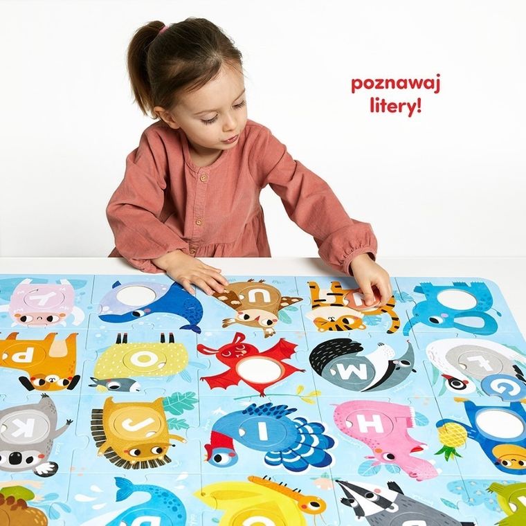 CzuCzu, Duuuże puzzle z dziurką. Alfabet + scenariusze zabaw, 48 elementów