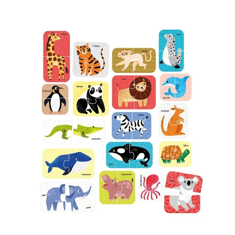 CzuCzu, Dzikie zwierzątka, puzzle do pary, 18m+